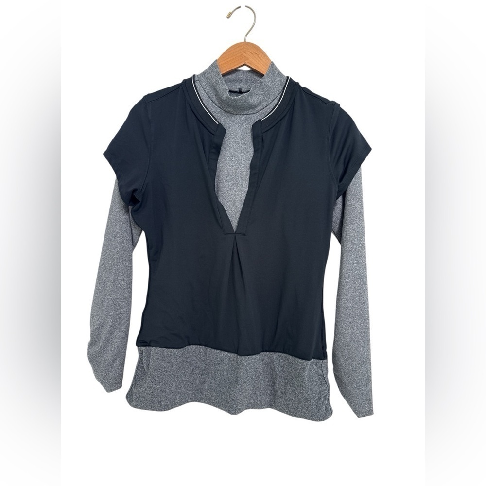 Nike Golf Tour Premium Women’s Double Layer Top Long Sleeve Black Gray
